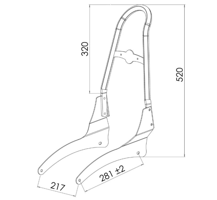 Indian Scout / Scout Sixty Backrest / Sissy Bar by Craftride - black